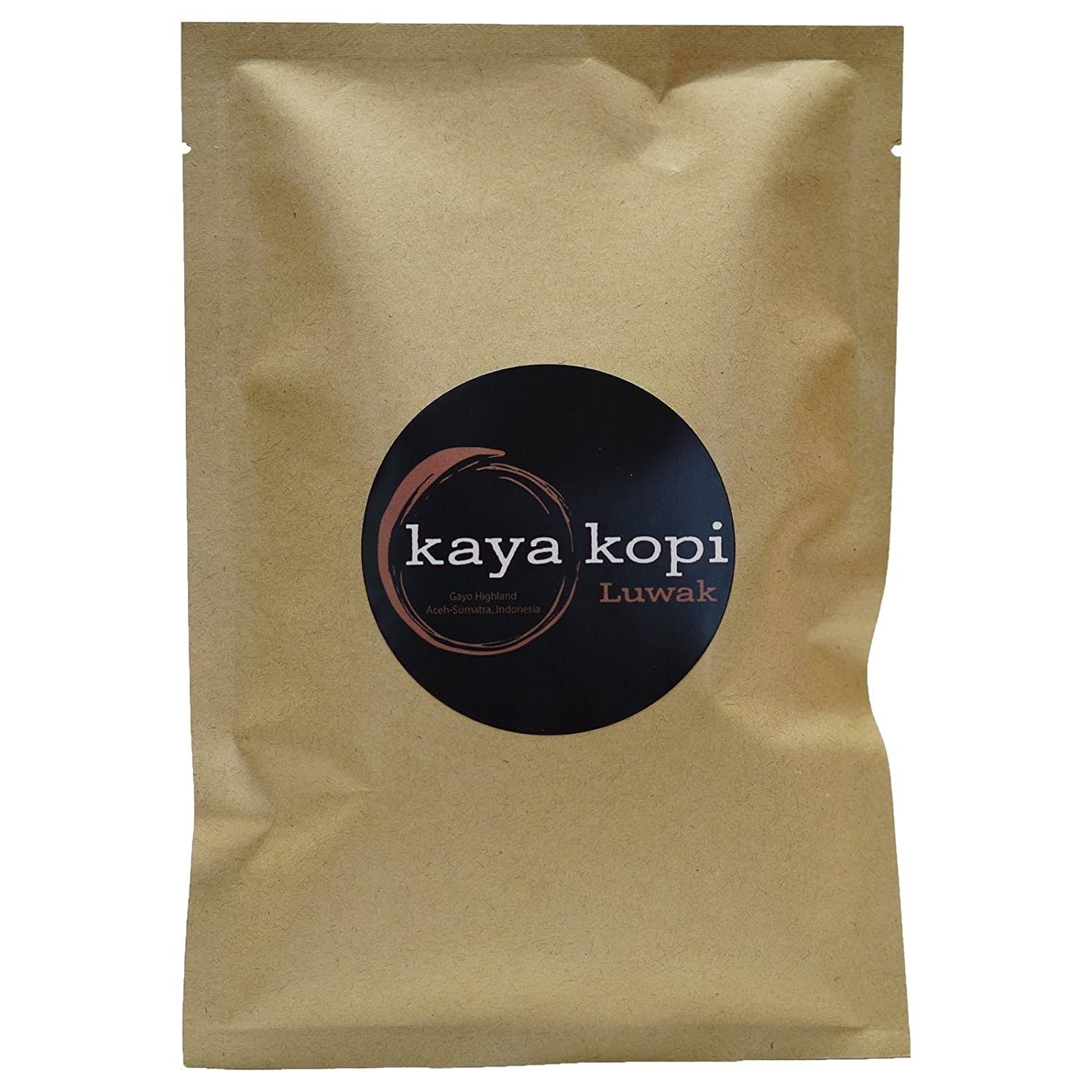 Premium Kaya Kopi Luwak from Indonesia Wild Palm Civets Arabica Coffee Beans, Dark Roast, 200 Grams