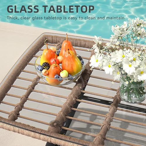 YITAHOME 4 Piece Patio Furniture Set, Wicker Outdoor Bistro Set