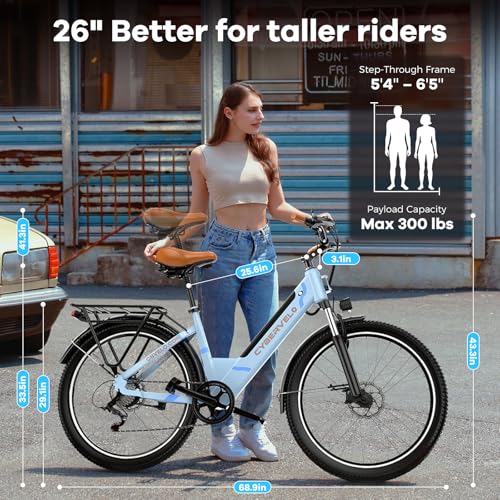 DriftGod 26" Electric Bike for Adults &ndash; Powerful 1000W Motor, 48V Removable Battery, 7-Speed, Front Suspension & LCD Display &ndash