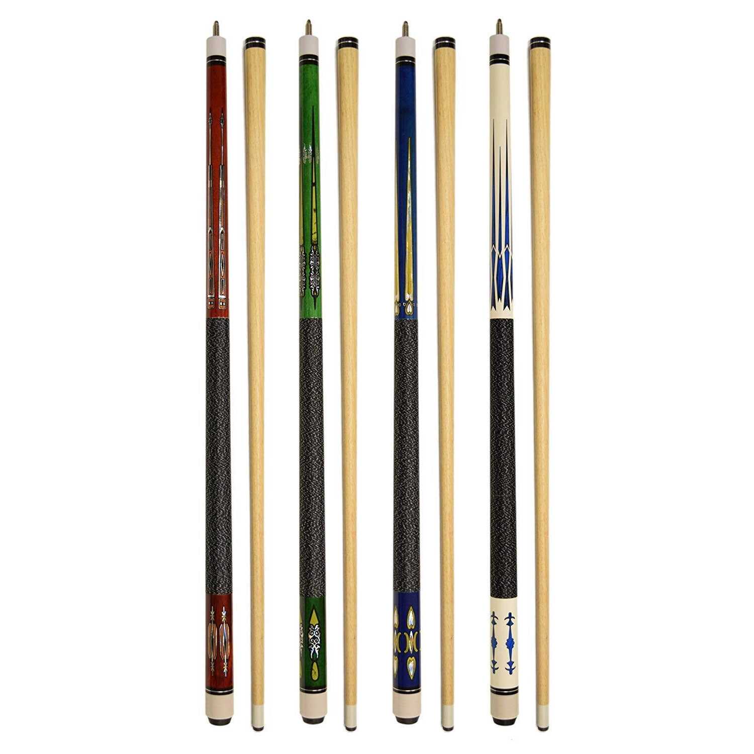 Set of 4 Pool Cues New 58 Billiard House Bar Pool Cue Sticks - Sports Supplies Online Store