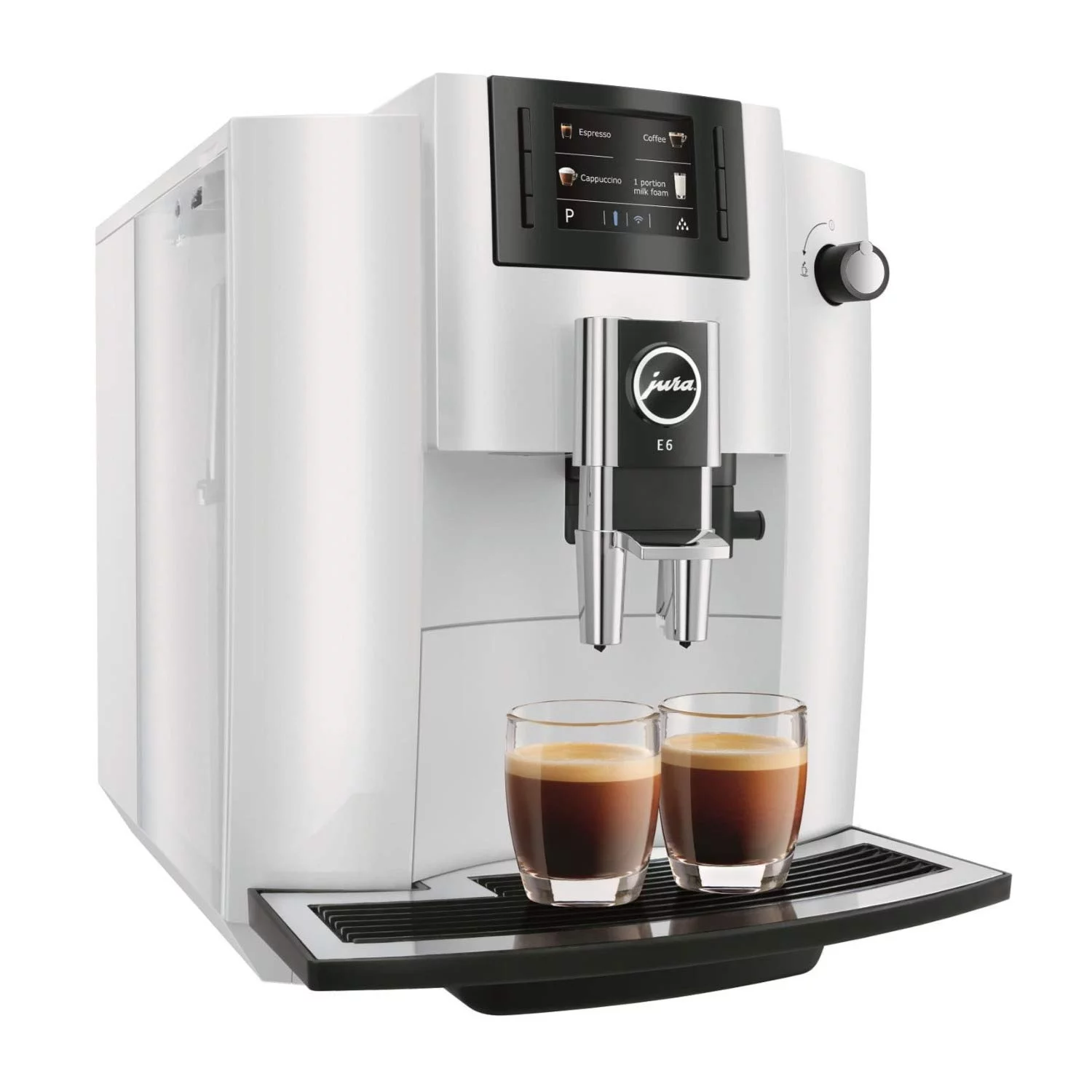 Jura E6 Automatic Espresso Machine (Piano White)