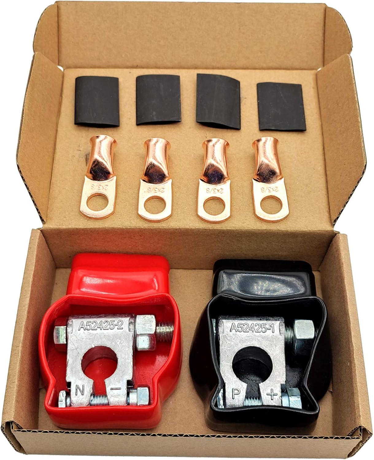 Military Spec Battery Terminal Positive and Negative Connectors for Marine Car Boat RV,Vehicles (1 Pair)