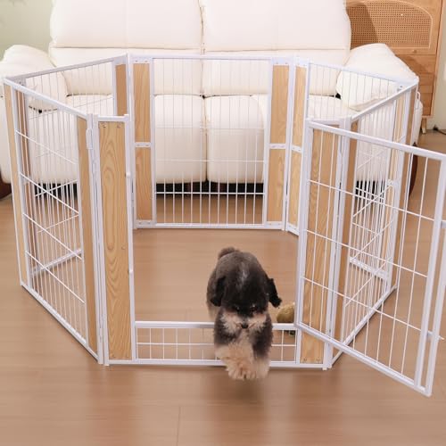 Heavy Duty Dog Playpen 32 Inch Height - Indoor Outdoor Pet Fence Enclosure for Medium and Small Dogs
