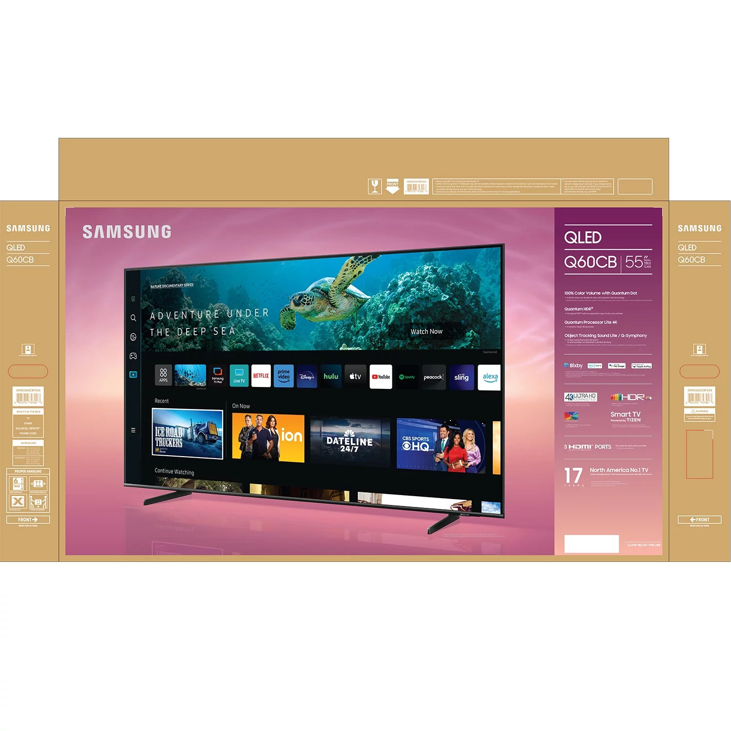 SAMSUNG 55" Class Q60CB QLED 4K Smart TV QN55Q60CBFXZA 2023