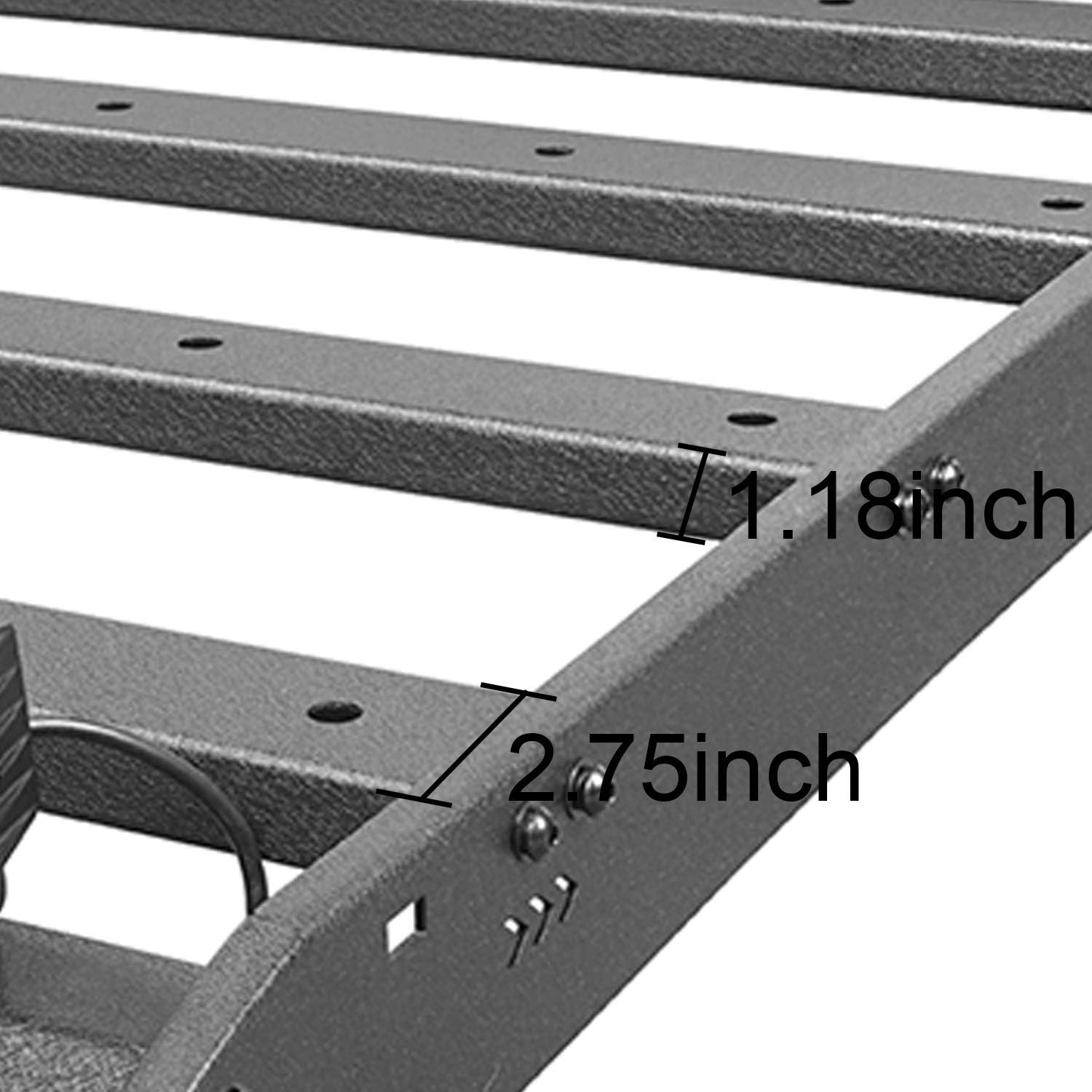 Hooke Road Tacoma Top Roof Rack Cargo Carrier w/4x18W LED Lights for 2/3 Gen Tacoma 2005-2022 (4-Doors Double Cab only)