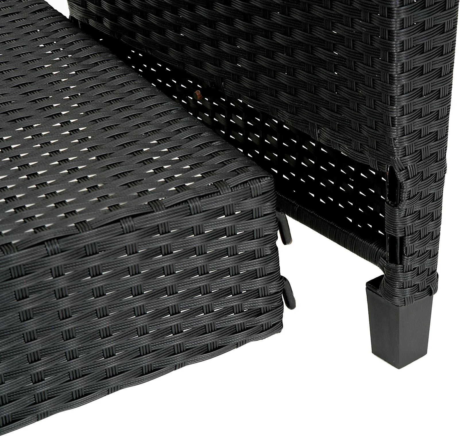 COSCO Outdoor 4 Piece Conversation Set, No Tools Assembly, Gray Cushions, Black Resin Wicker