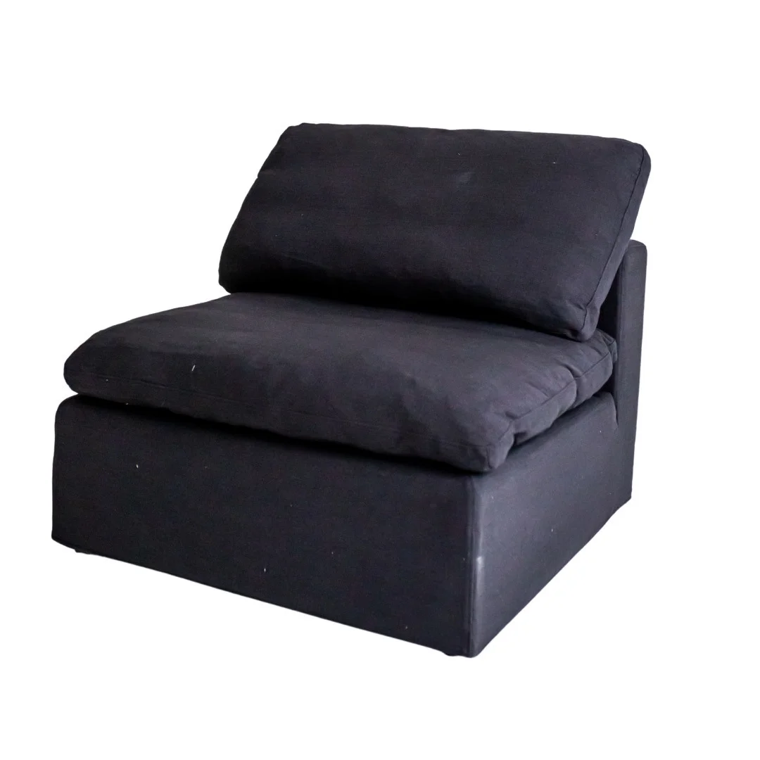 Luxe Navy Linen Armless Chair - Indulge in Luxury & Durability