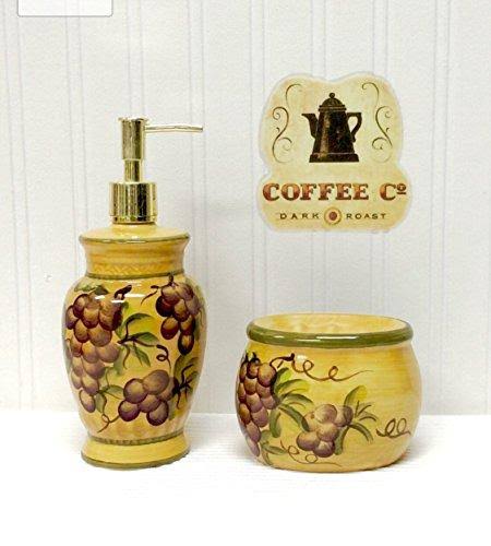 4pc Ceramic Canister Set Tuscany Grape