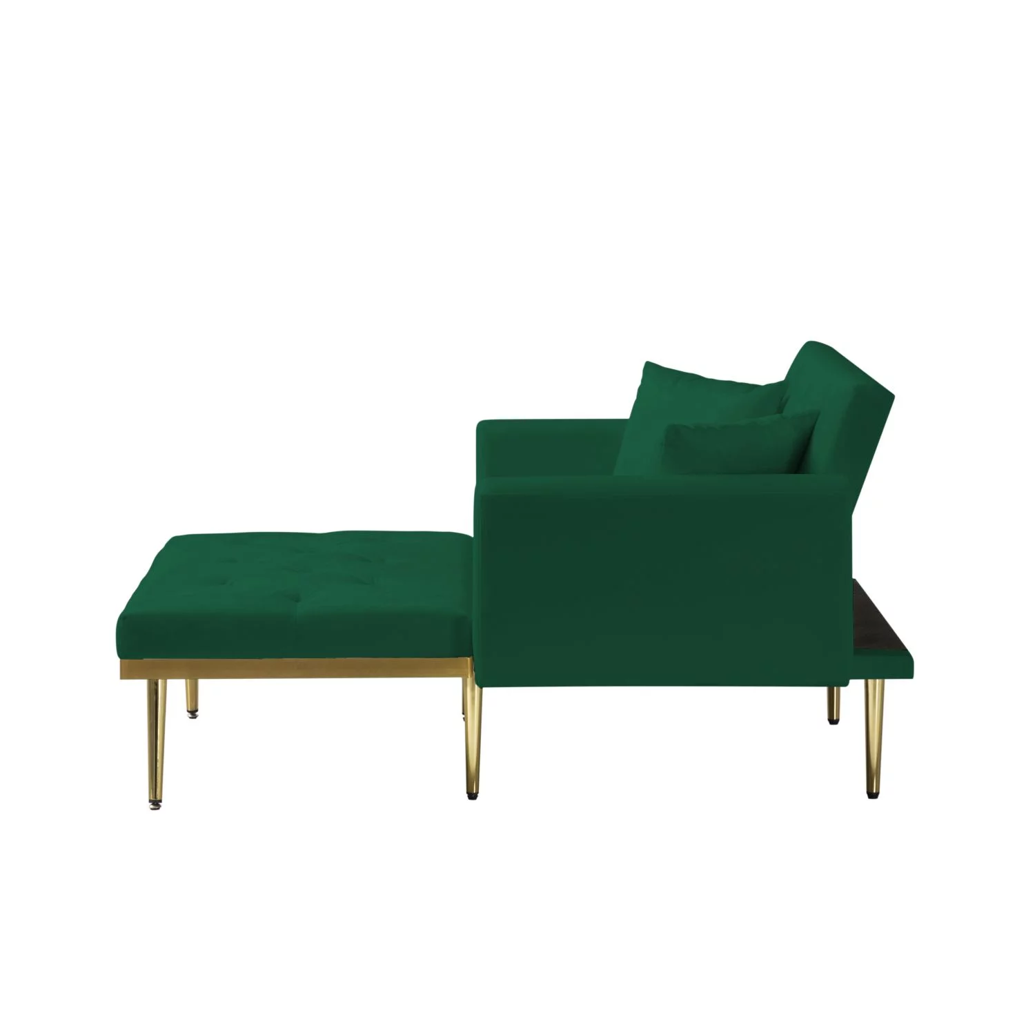 BSHTI Chaise Lounge,Convertible Chaise Futon Sofa Bed Upholstered Chaise Lounge for Livingroom(Green)