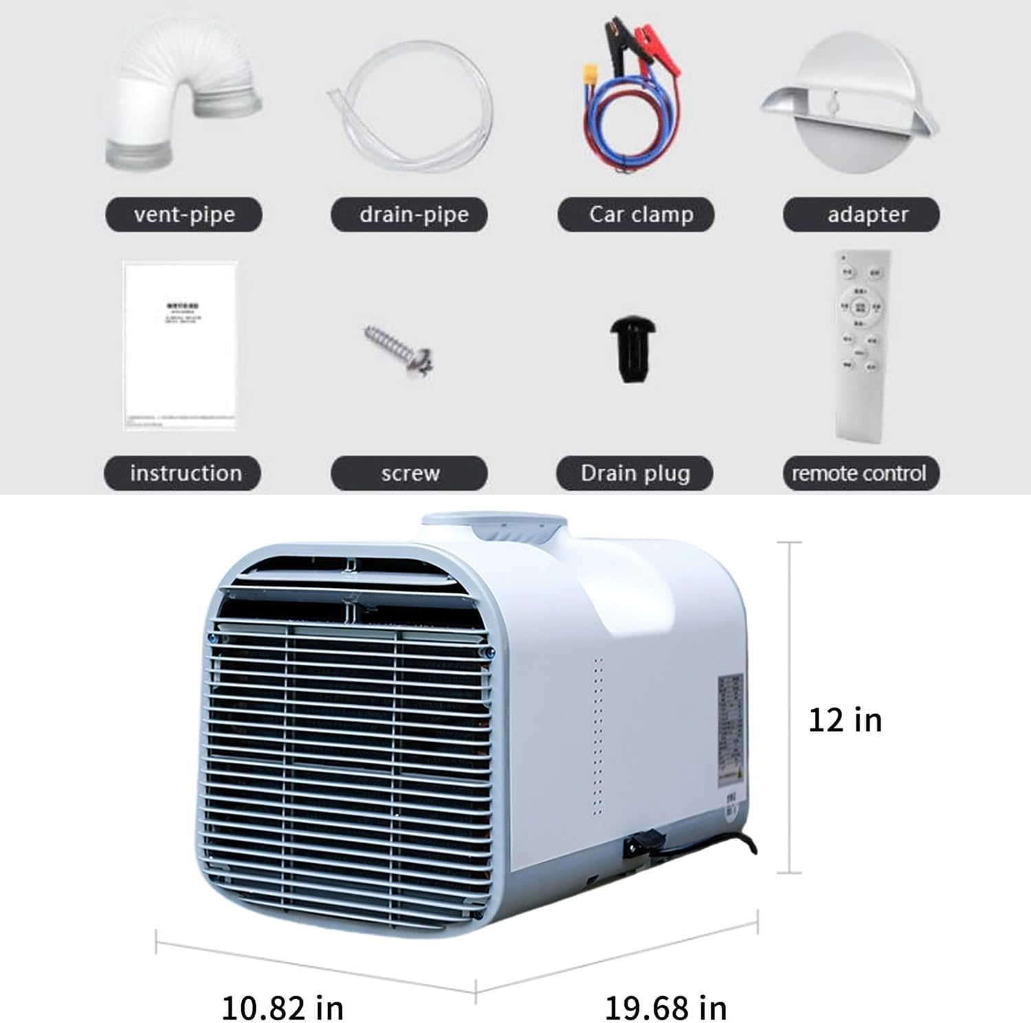 Portable Fast Cooling Camping Air Conditioner 12V 24V 1400W 4777BTU Inverter Air Conditioner with Remote Control for Car, RV, Tent - S03 Pro