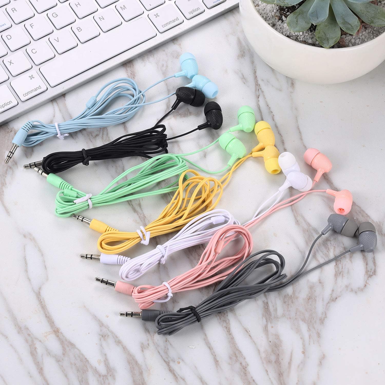 Kids Earbuds Bulk 100 Pack Macaron Colors Mixed