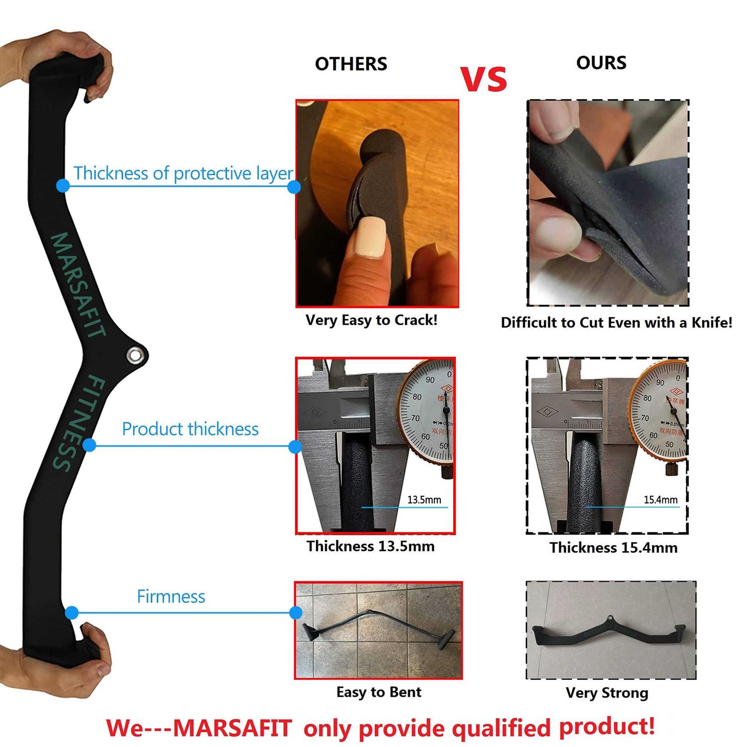 MARSAFIT Home Gym Fitness Rowing T-bar V-bar Pulley Cable Machine Attachments - Sports Supplies Online Store