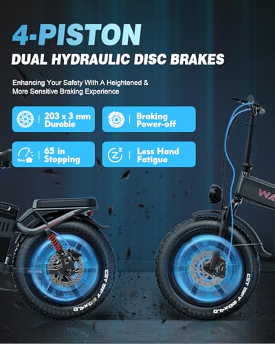 Wallke H9 AWD 3200W Dual Motor Electric Bike for Adult, 48V 82Ah/60Ah Sam-sung Cell Battery, 240-130 Mile 34MPH Fast Ebike