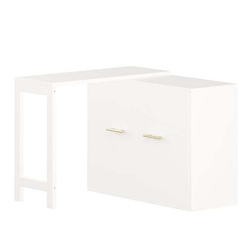 Twin Murphy Bed with Mattresses, Folding Cabinet Bed with Adjustable Position Desk