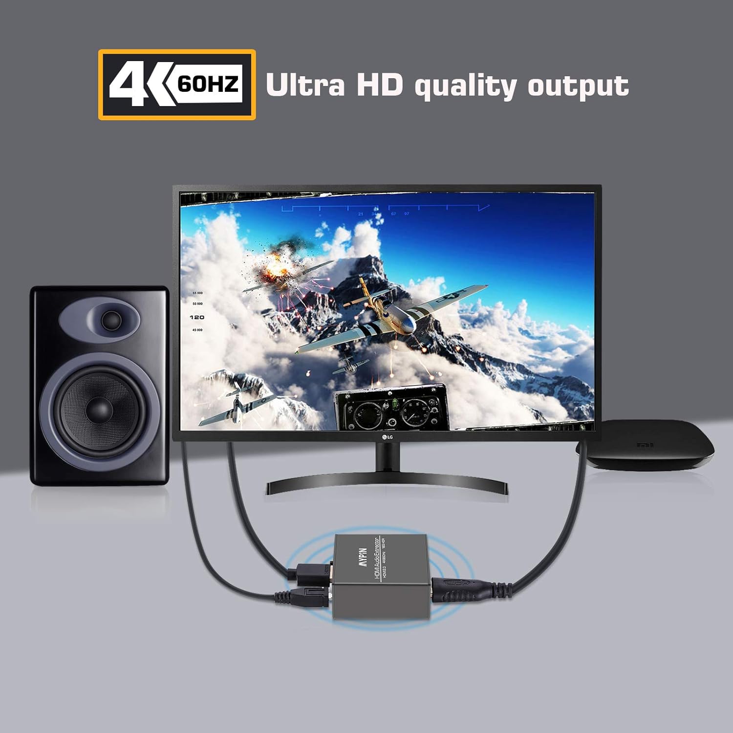 4K@60Hz HDMI Video Audio Extractor Splitter