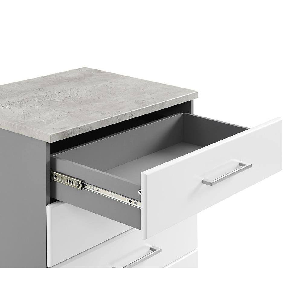 Latitude 4 Drawer Base Cabinet - White - SystemBuild