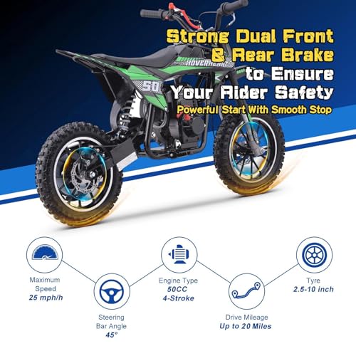 Superrio 49CC 2-Stroke Gas Power Mini Dirt Bike Dirt Off Road Motorcycle (Red)