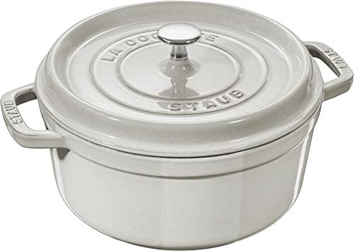 STAUB Cast Iron Dutch Oven 5.5-qt Round Cocotte, Made in France, Serves 5-6, Black Matte
