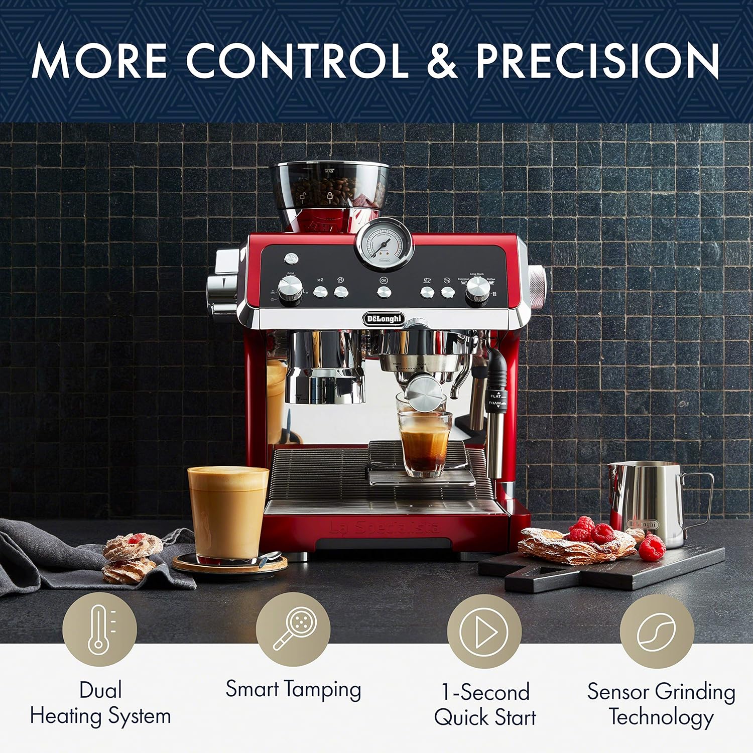 De'Longhi EC9335R La Specialista Espresso Machine with Sensor Grinder, Dual Heating System