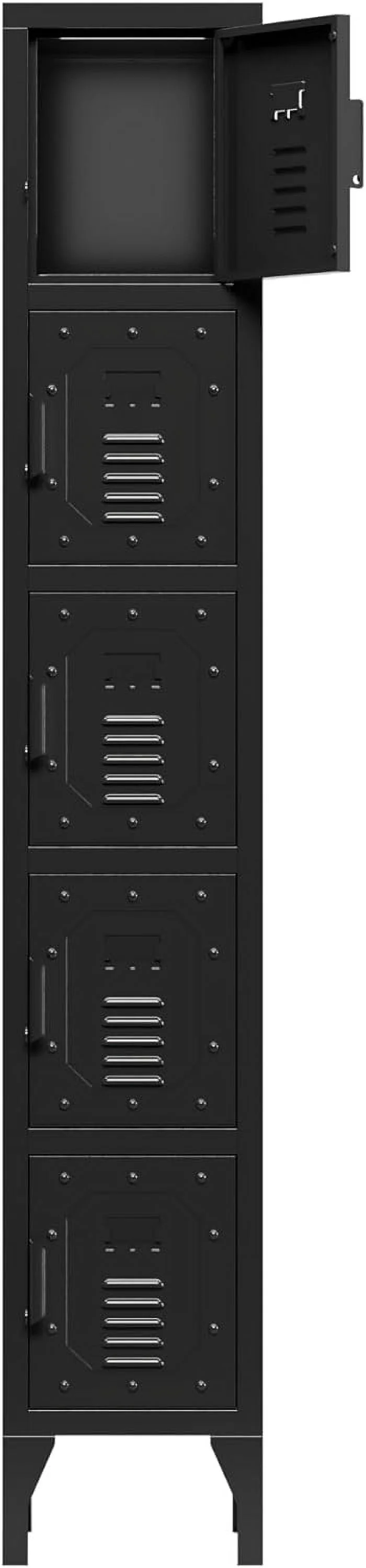 Metal Storage Cabinet, 5 Doors Lockable Employees Metal Locker, 72" Tall Metal Locker Accent Storage Cabinet