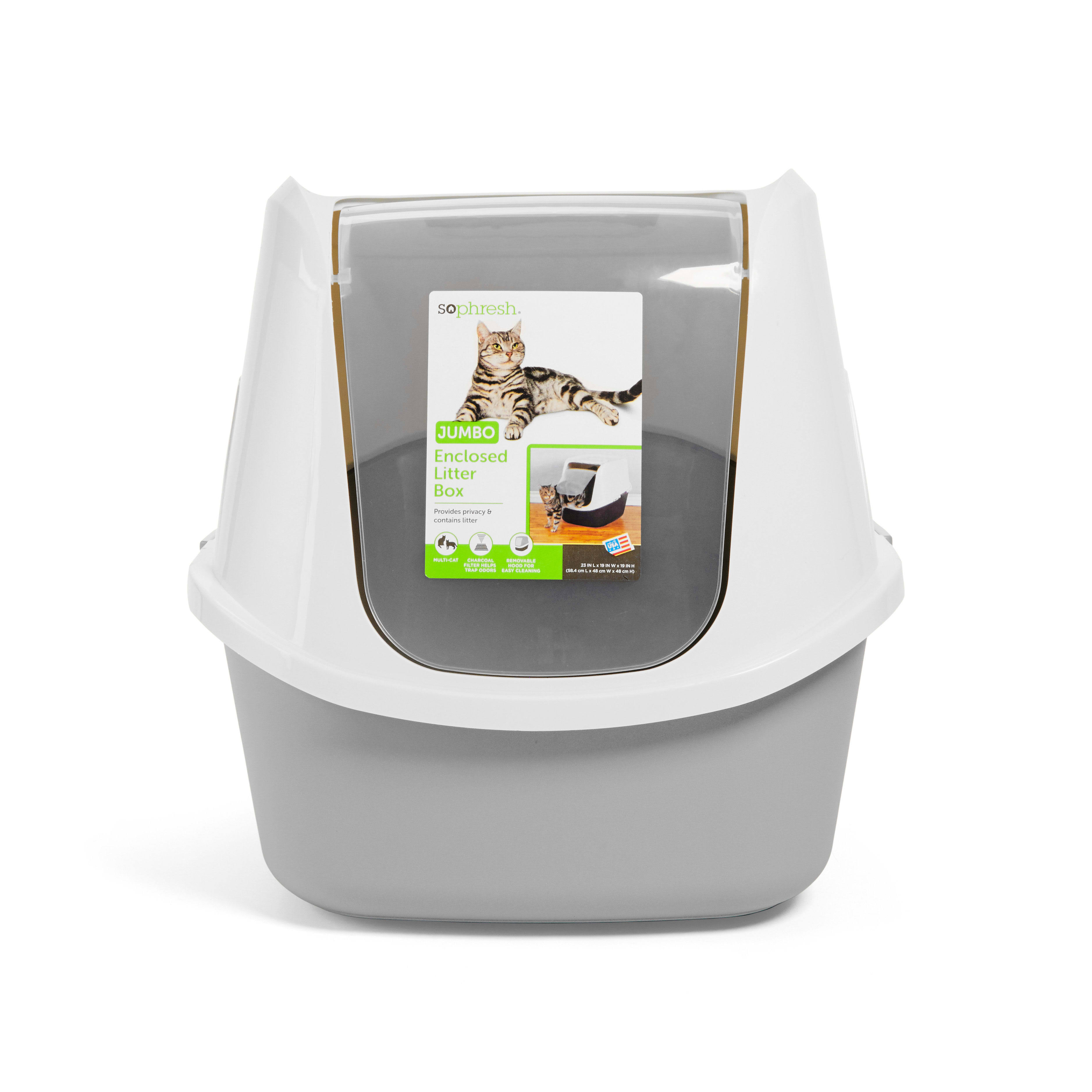 Petco Brand - So Phresh Grey Jumbo Enclosed Cat Litter Box