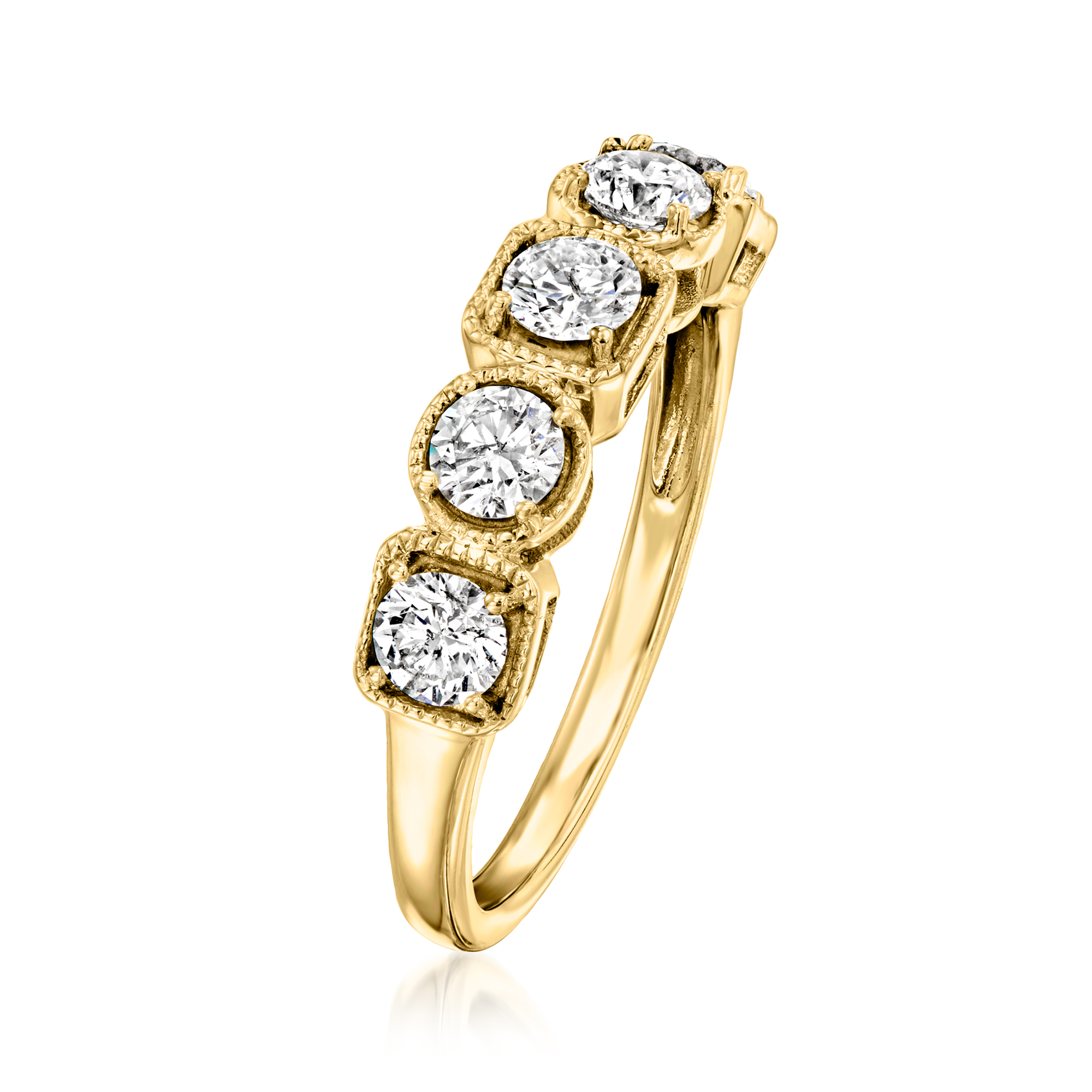 Ross-Simons 1.00 ct. t.w. Diamond 5-Stone Ring in 14kt Yellow Gold, Women's, Adult