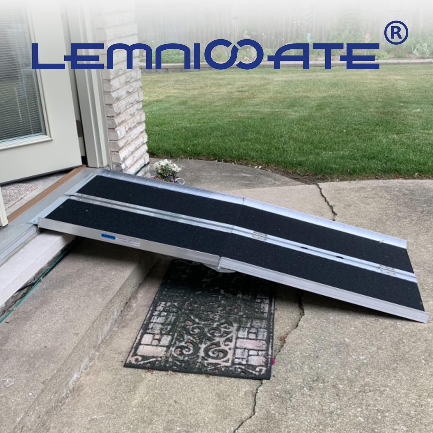 LEMNISCATE Wheelchair Ramp 6FT, Portable Wheelchair Ramp for Home, Lightweight Aluminum Ramp for Steps, Non-Skid Threshold Ramp for Doorways, Curbs