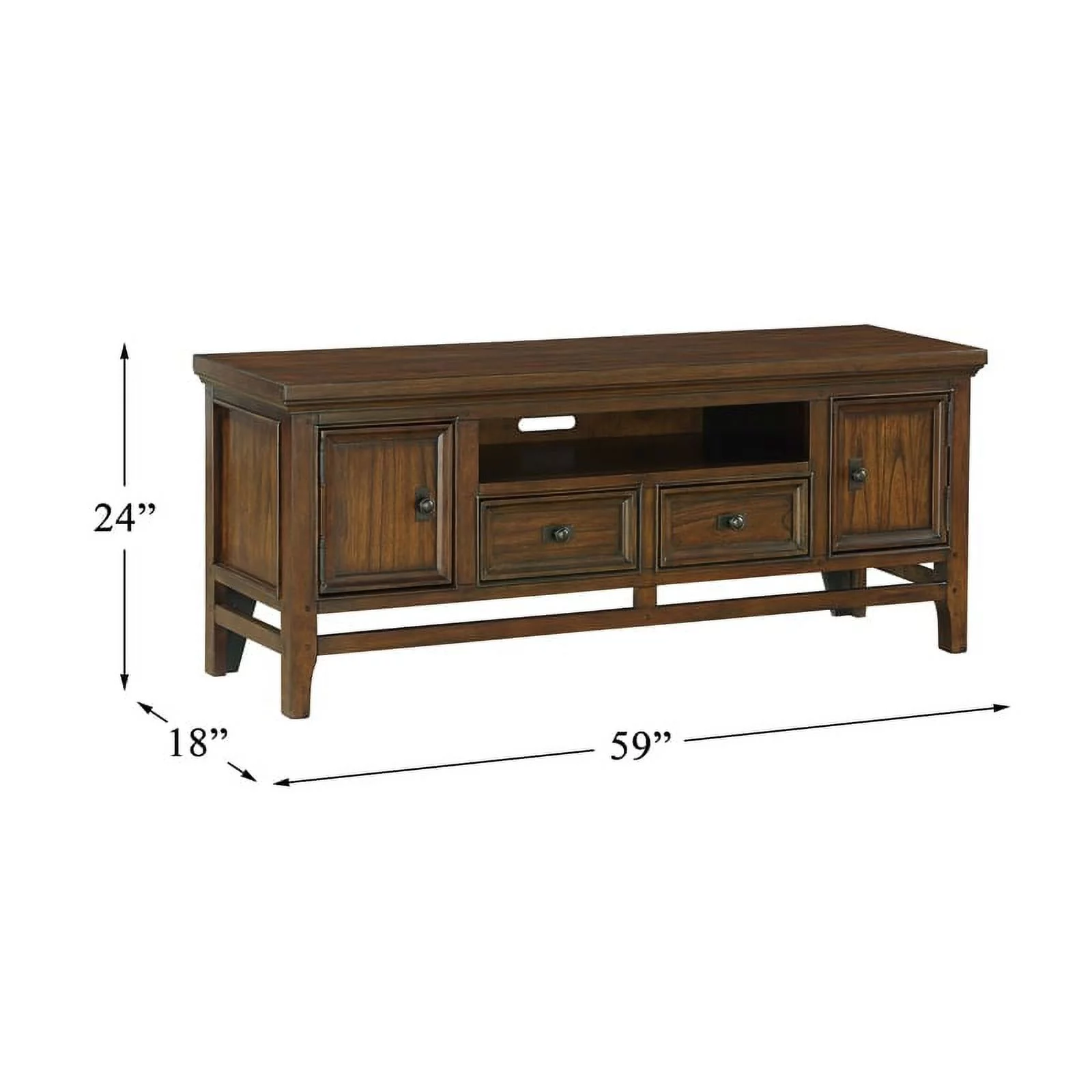 Lexicon Frazier Park 59" Wood TV Stand in Brown Cherry