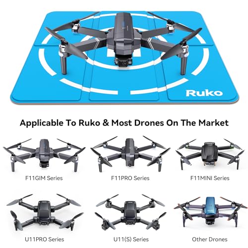 Ruko U11S Drone and H002 Landing Pad, Drones with Camera for Adults 4k, Built-in Remote ID, 120° FOV, GPS Auto Return, 40 Min Flight