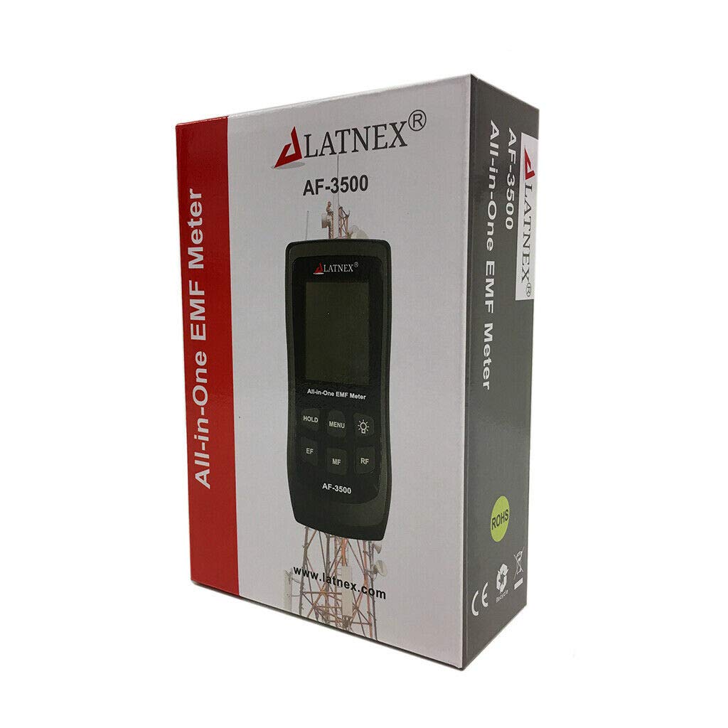 AF-3500 EMF Meter RF Detector and Reader with Calibration Certificate - Measures High and Low EMF Radiation from Cell Phones Towers, Smart Meters