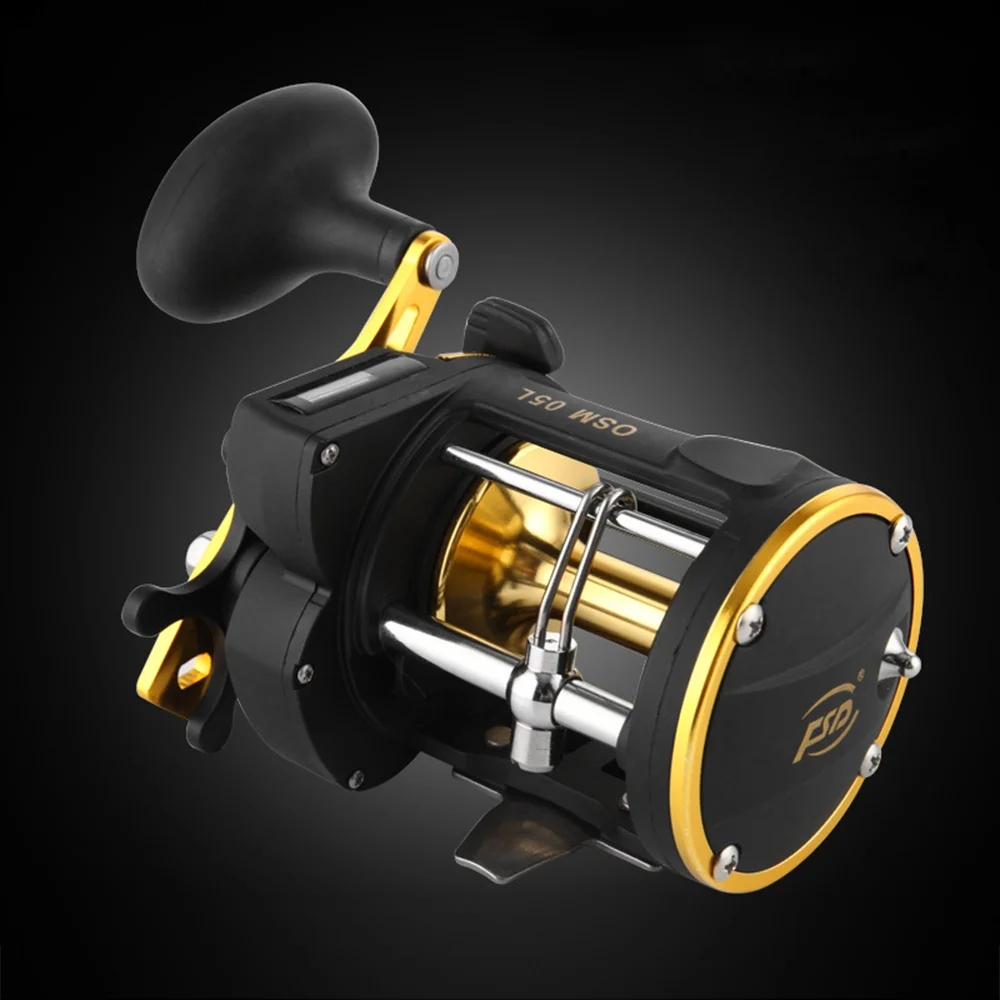 Walmeck Full Metal Trolling Fishing Reels Right Hand Drum Wheel Boat Sea Fishing Reel