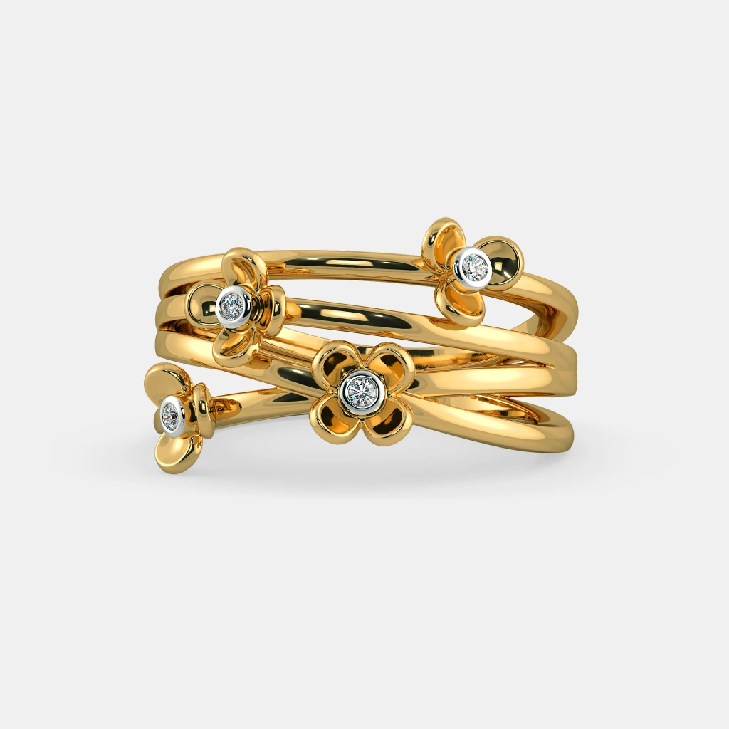 SILBERO INDIA Timeless Elegance: Ira Diamond Ring in 18Kt Yellow Gold - 0.040 Ct Diamonds, Bezel Setting (5.49g