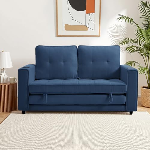 Loveseat Sleeper Sofa Bed for Living Room - Modern Comfy Convertible Futon Couches- Folding Couch Bed for Small Spaces