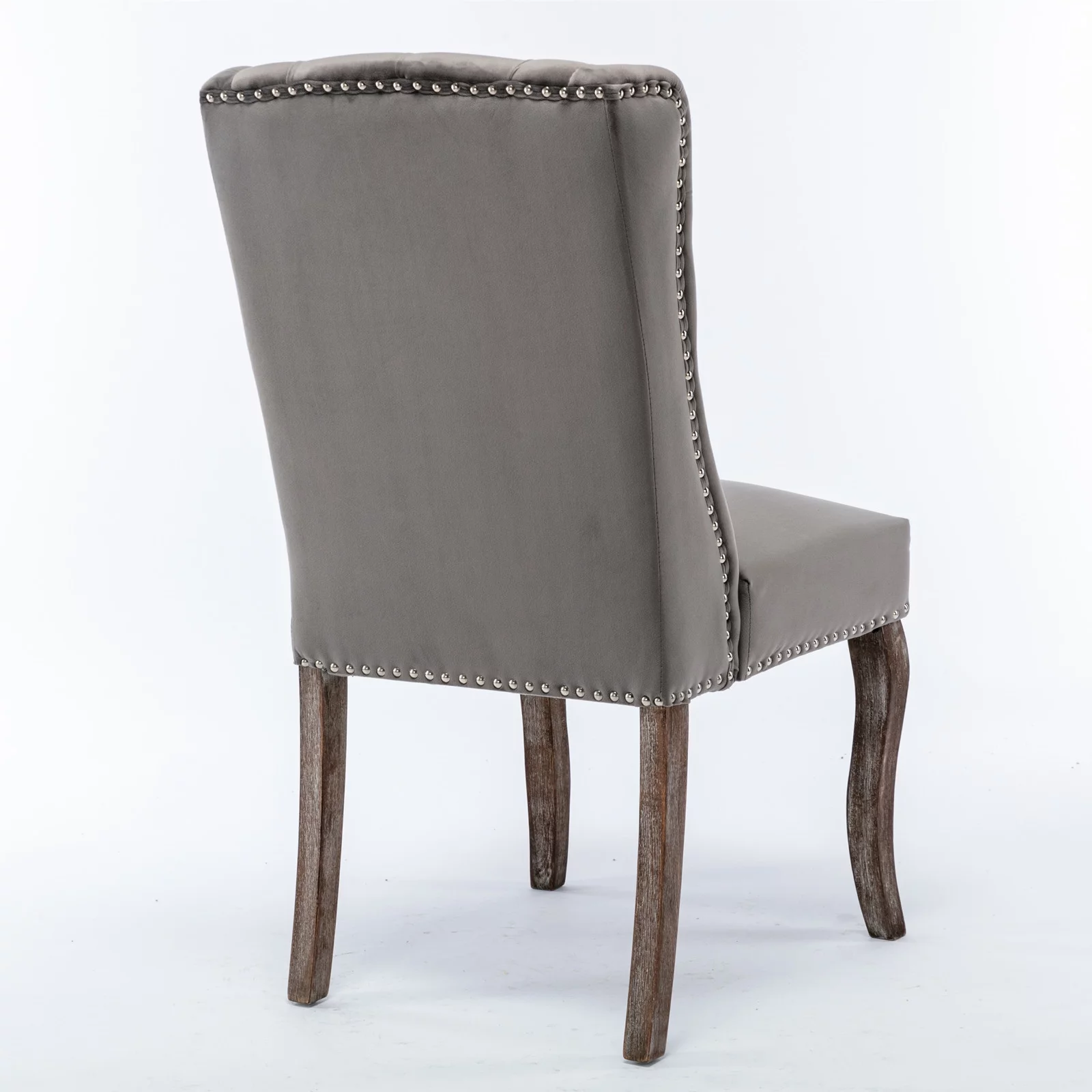 Country Cottage Farm Beach Dining Kitchen Vintage Style Side Chair, Velvet Fabric Wood