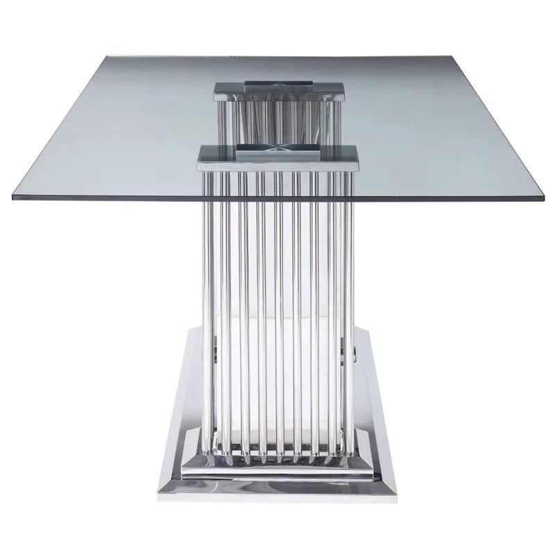 Home Square 5-Piece Set with Steel Dining Table & 4 Side Chairs in Black