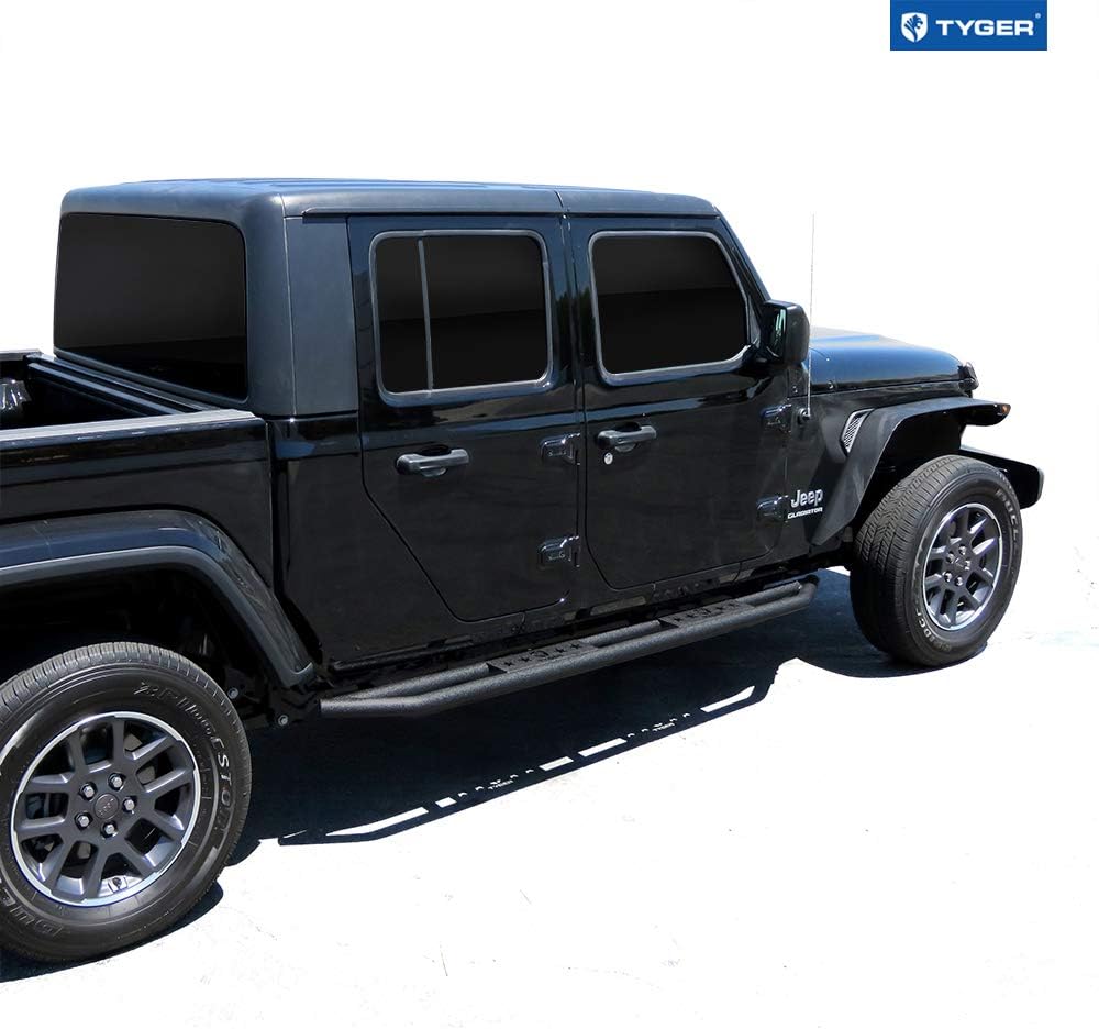 Tyger Auto TG-JA2J2359B Star Armor Kit Compatible with 2020-2022 Jeep Gladiator JT 4 Doors | Textured Black | Side Step | Nerf Bars | Running Boards