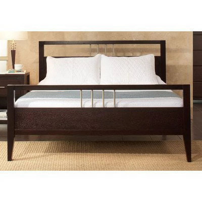 Modus Nevis California King Solid Wood Panel Platform Bed in Espresso
