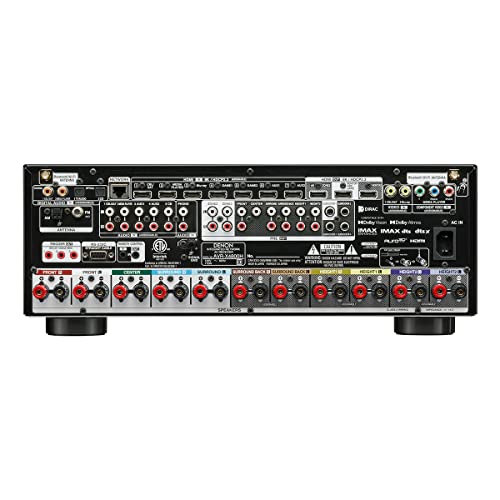 Denon AVR-X4800H 9.4-Ch Receiver - 8K UHD Home Theater AVR (125W X 9) Built-in Bluetooth, Wi-Fi & HEOS Multi-Room Streaming, Dolby Atmos, DTS:X Pro