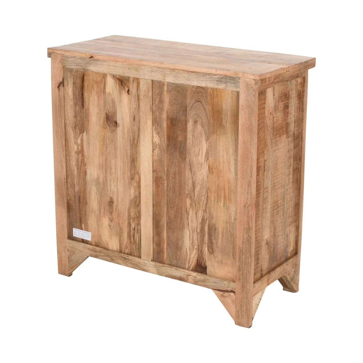 39 Inch Artisanal Farmhouse Style 2 Drawer Mango Wood Cabinet Console with 2 Door Storage, Rustic Brown- Saltoro Sherpi