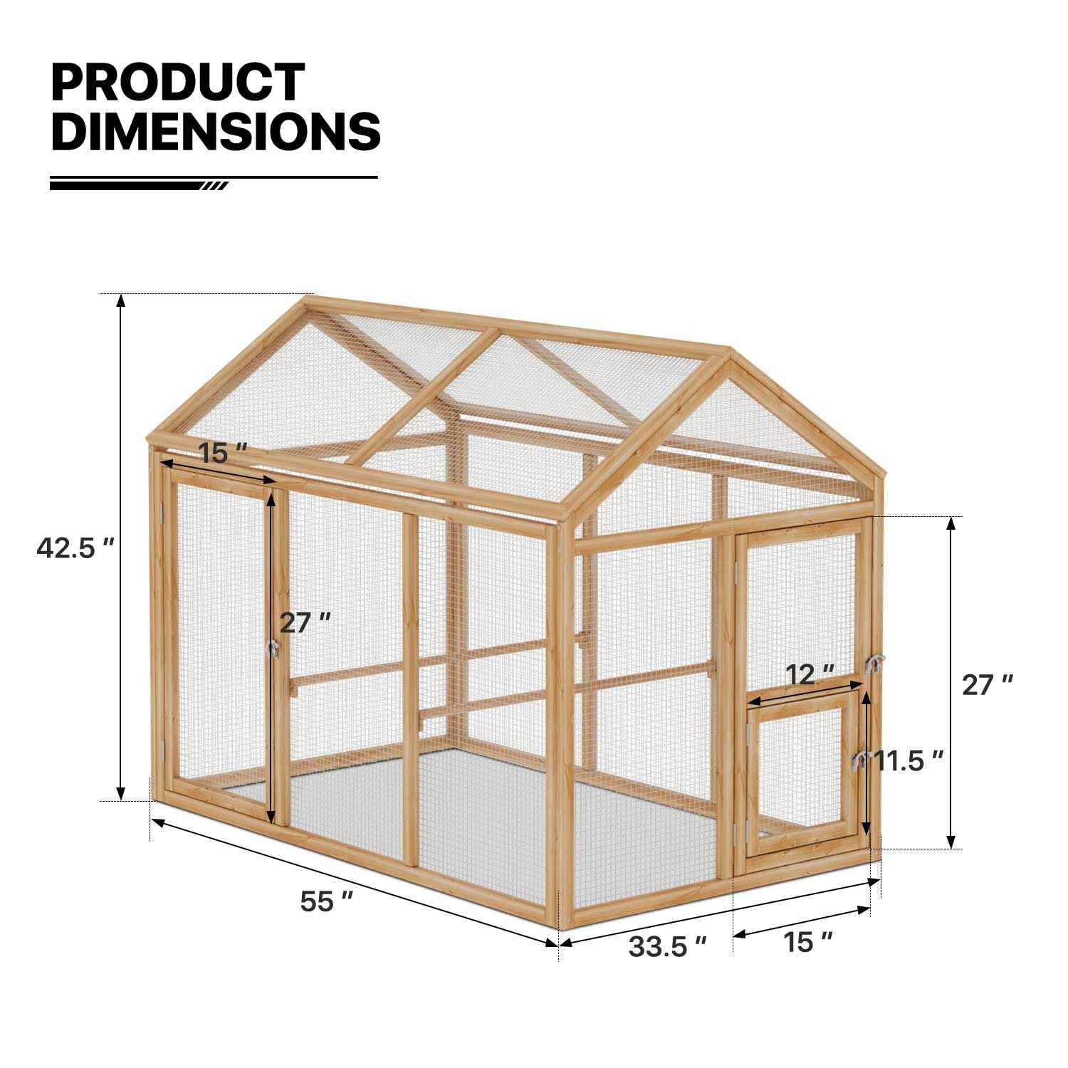MoNiBloom Outdoor Chicken Coop Large Hen House Poultry Cage with Roosting Rods - Pet Supplies online store