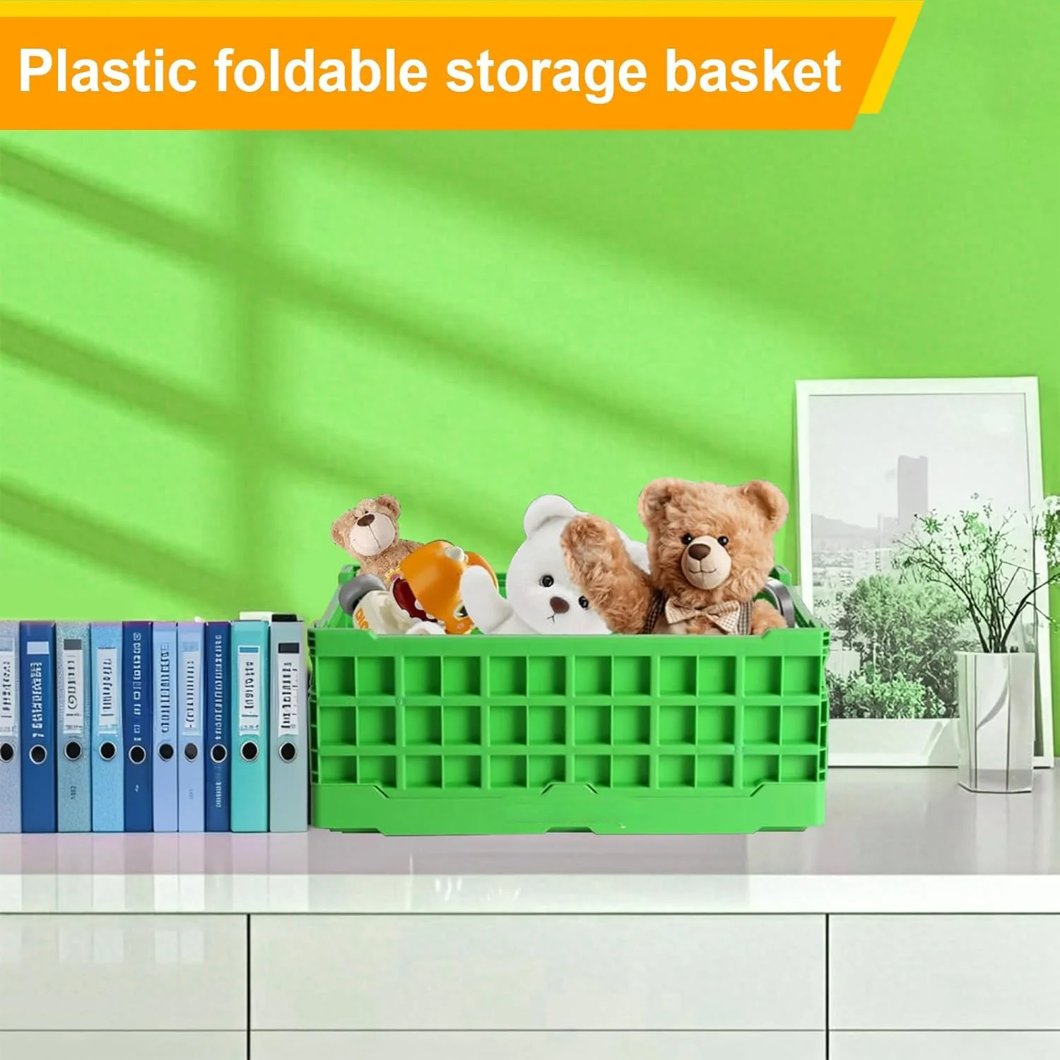 Milk Crates Heavy Duty, Crates for Storage, 20L Plastic Stackable Storage Baskets for Organizing