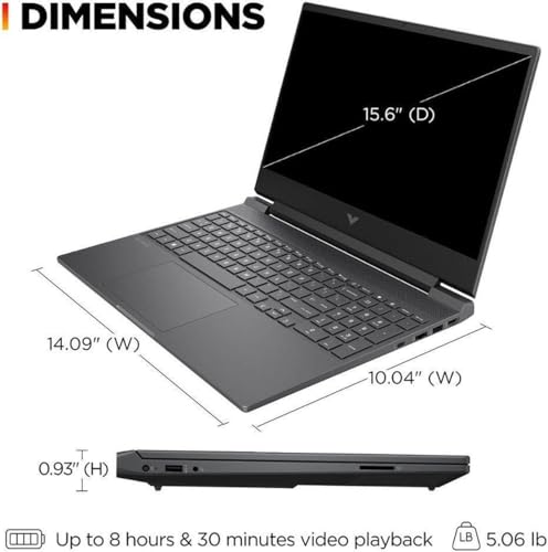 HP Victus 15.6" FHD 144HZ Gaming Laptop | AMD Ryzen 5-7535HS (Beat i7-11800H) | AMD Radeon RX 6550M|Backlit Keyboard| 8GB RAM DDR5 | 512GB SSD |