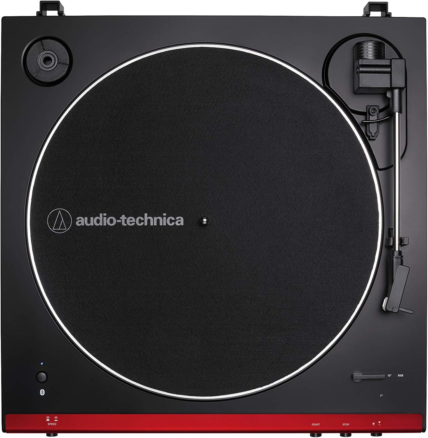 Audio-Technica AT-LP60XBT-RD Fully Automatic Belt-Drive Stereo Turntable, Red/Black, Bluetooth, Hi-Fi, 2 Speed