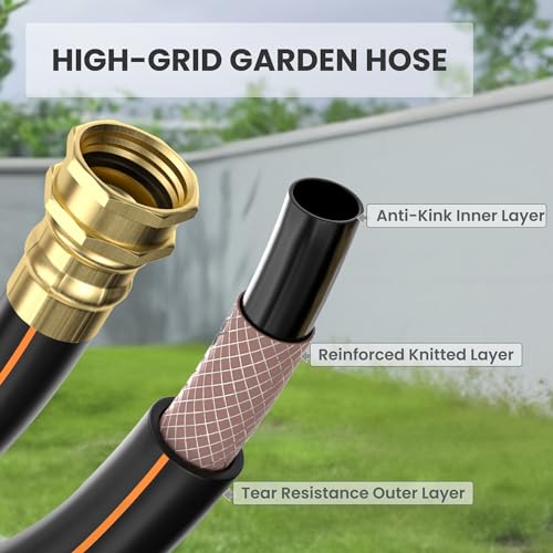 Giraffe Tools AW30 1/2MB Retractable Garden Hose Reel 1/2" x 100 ft PRO Metal Bracket, Heavy Duty, Any Length Lock Hose Reel, 100 ft, Dark Grey