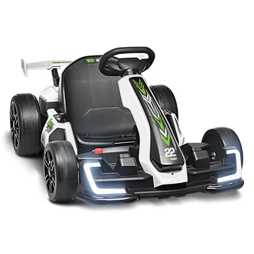 Blitzshark 24V Kids Go Kart 300W Powerful Drift Kart Electric Pedal Kart Outdoor Race Toy, with 2X150W Strong Motor, 7AH Big Battery