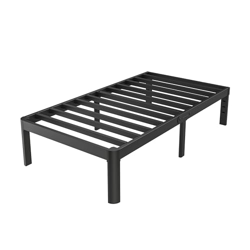 Full Size Bed Frame No Box Spring Needed, 14 Inch Metal Full Bed Frame, DIY Headboard Holes, Heavy Duty Steel Support 3500 LBS, Noiseless