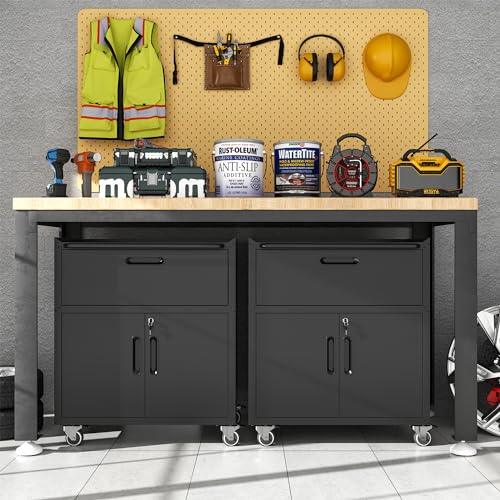 Mobile Tool Storage Cabinet with Wheels,Heavy Duty Rolling Tool Cabinets for Garage,Metal Storage Cabinets with 4 Drawer and 1 Locking Doors