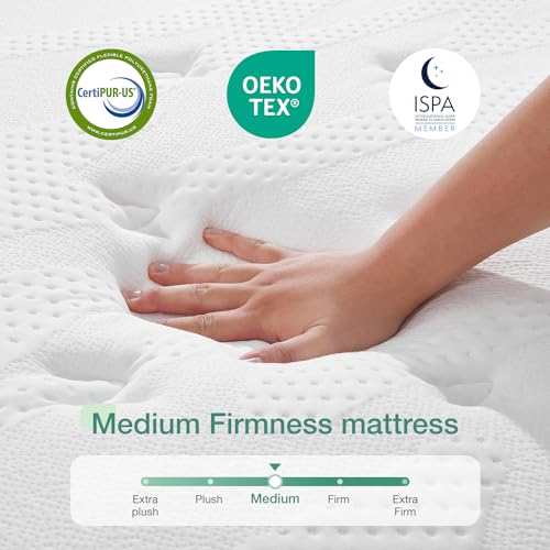 Novilla King Size Mattress 14 Inch, Hybrid Mattress King for Motion Isolation, Gel Memory Foam with Pressure Relief for Cool Night Sleep