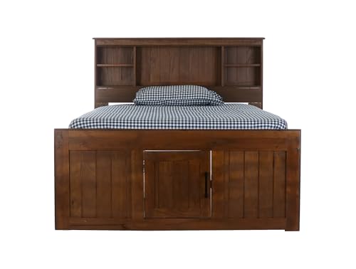 Discovery World Furniture White Full Bookcase Bed with 6 Drawers