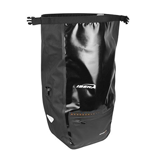 Ibera Bike Pannier Bag - PakRak Clip-On Quick-Release Waterproof Bicycle Panniers (Pair) (Black)